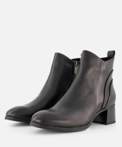 Marco Tozzi Enkellaarsjes zwart Leer