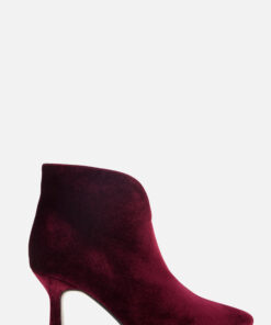 POSH by Poelman Enkellaarsjes bordeaux Textiel