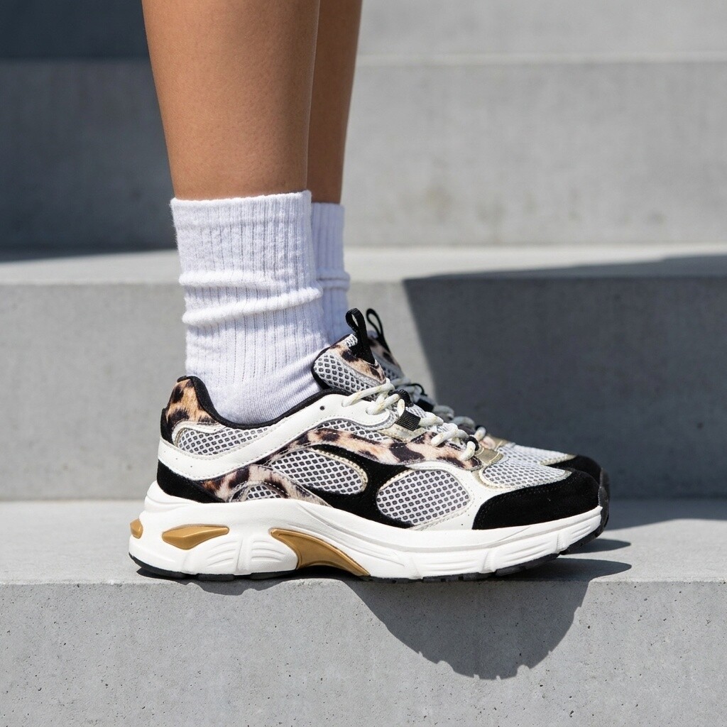 Cellini Sneakers zwart Mesh/ Suède