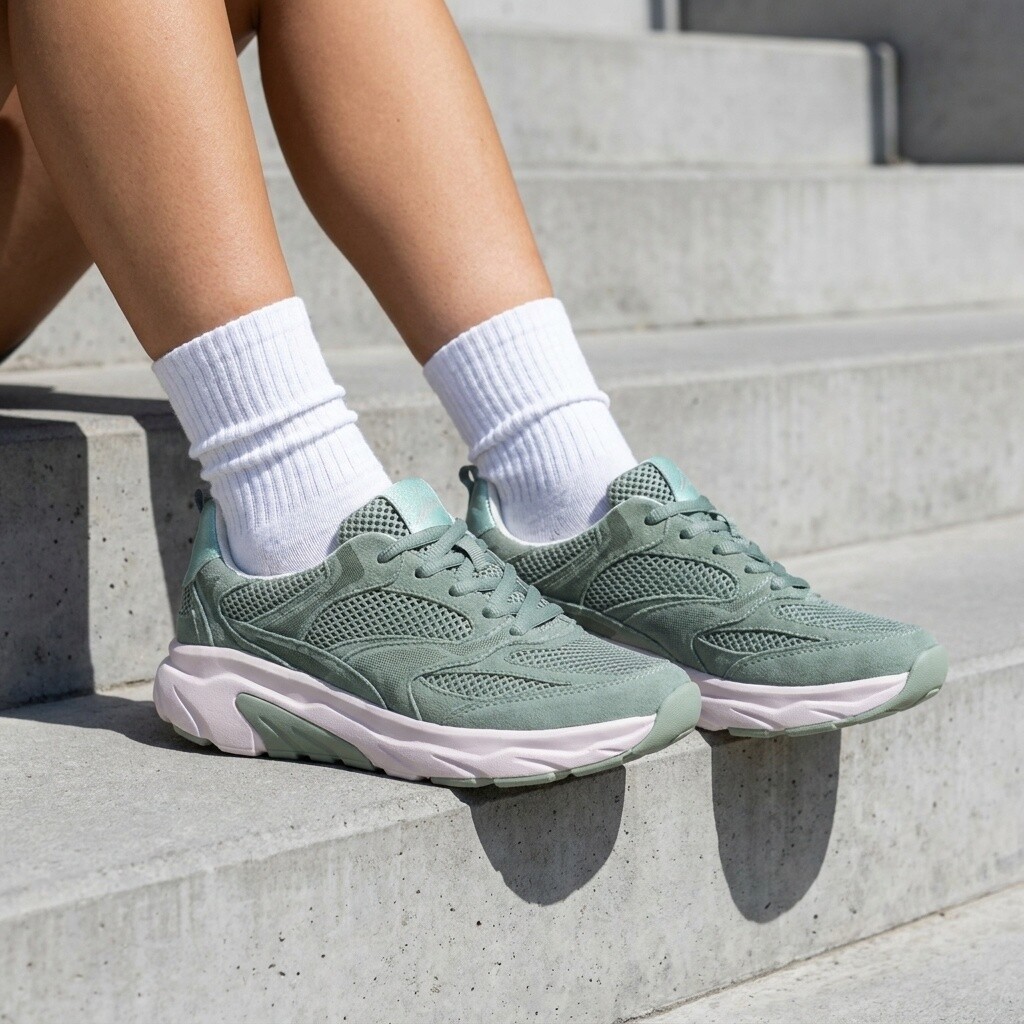 Gabor Sneakers Rollingsoft groen Suéde