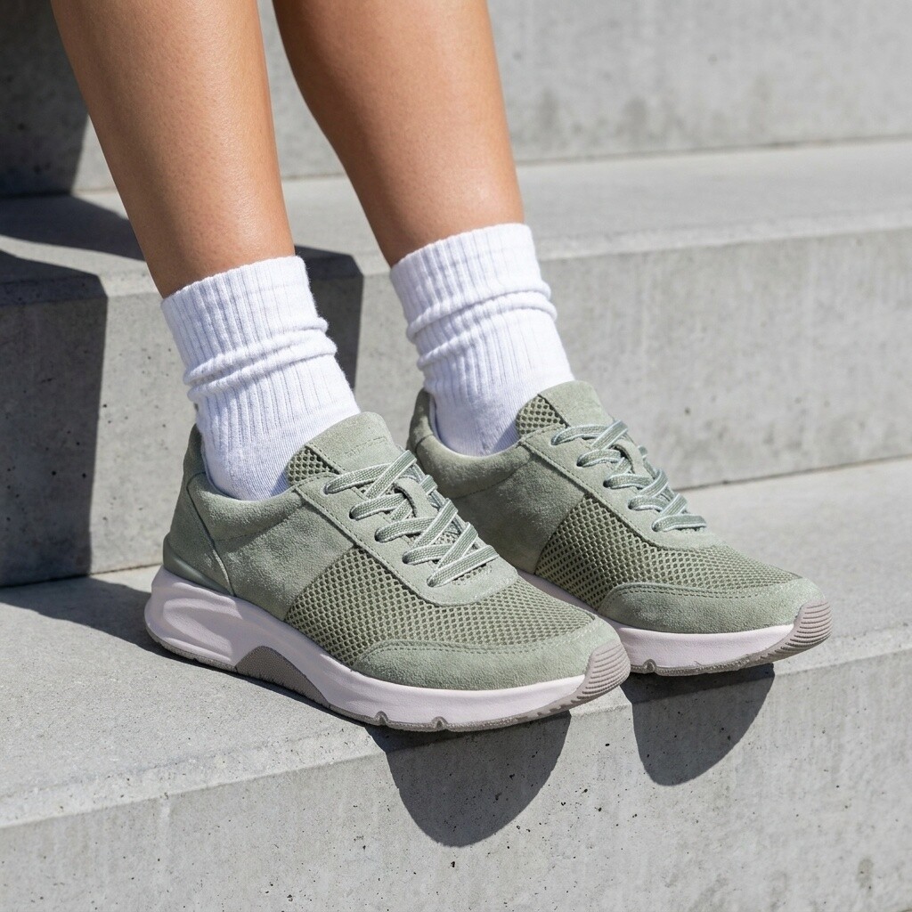 Gabor Sneakers groen Suéde