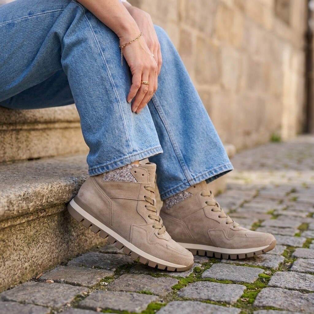 Gabor Veterboots beige Suede