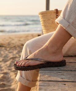 Ilse Jacobsen Slippers bruin Rubber