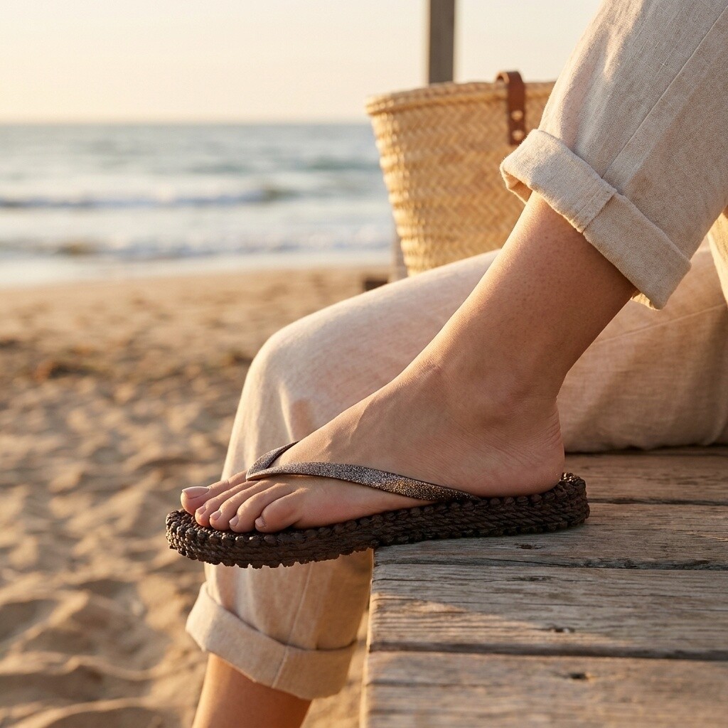 Ilse Jacobsen Slippers bruin Rubber