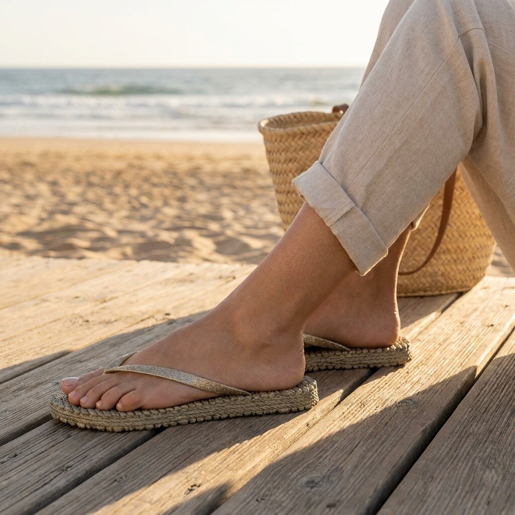 Ilse Jacobsen Slippers goud Rubber