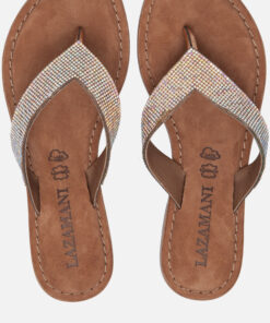 Alternative view of Lazamani Rainbow Slippers zilver Leer