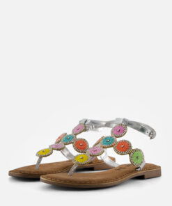 Lazamani Sandalen zilver Leer