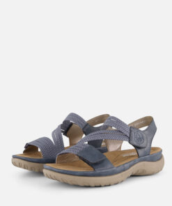 Rieker Sandalen blauw Textiel