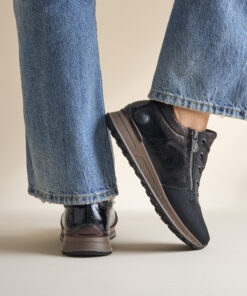 Rieker Sneakers zwart Nubuck