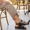 Scholl Monterey Slippers zwart Synthetisch