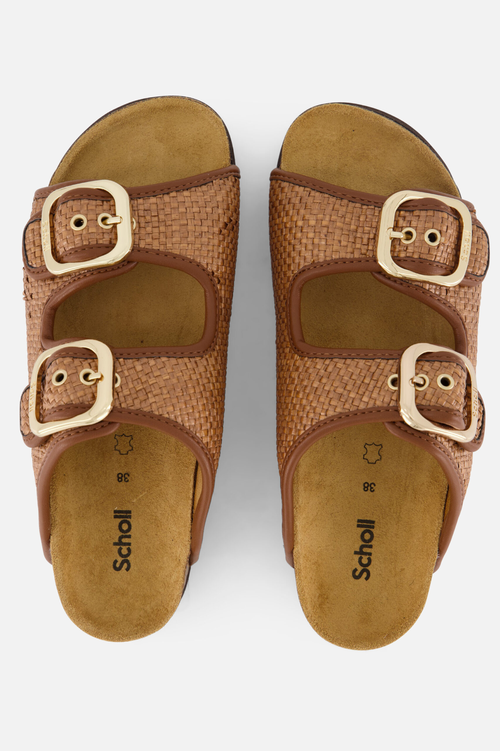 Scholl Noelle Raffia Slippers cognac Textiel - Image 3