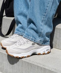 Skechers D'Lites Sneakers beige Textiel
