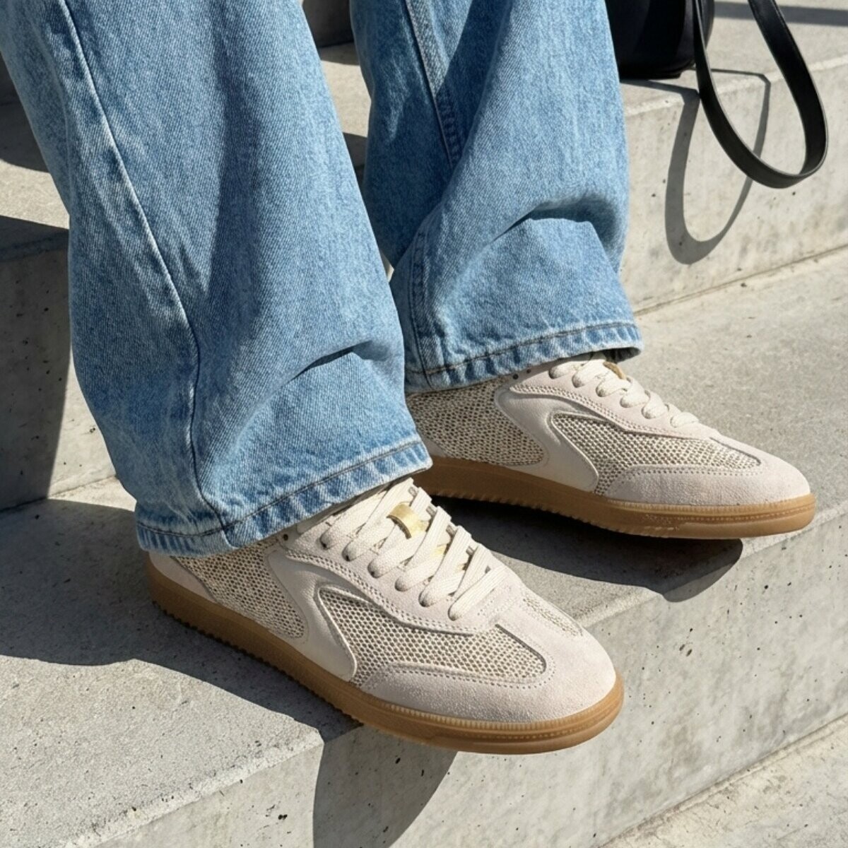 Skechers Hotshot Sneakers beige Textiel