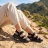 Skechers Uno Sandalen zwart Textiel