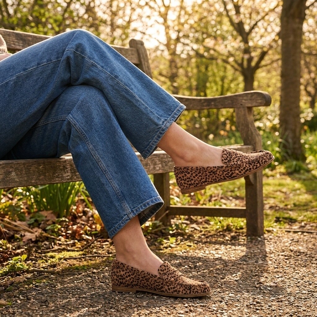 Tamaris Leopard Loafers beige Suède