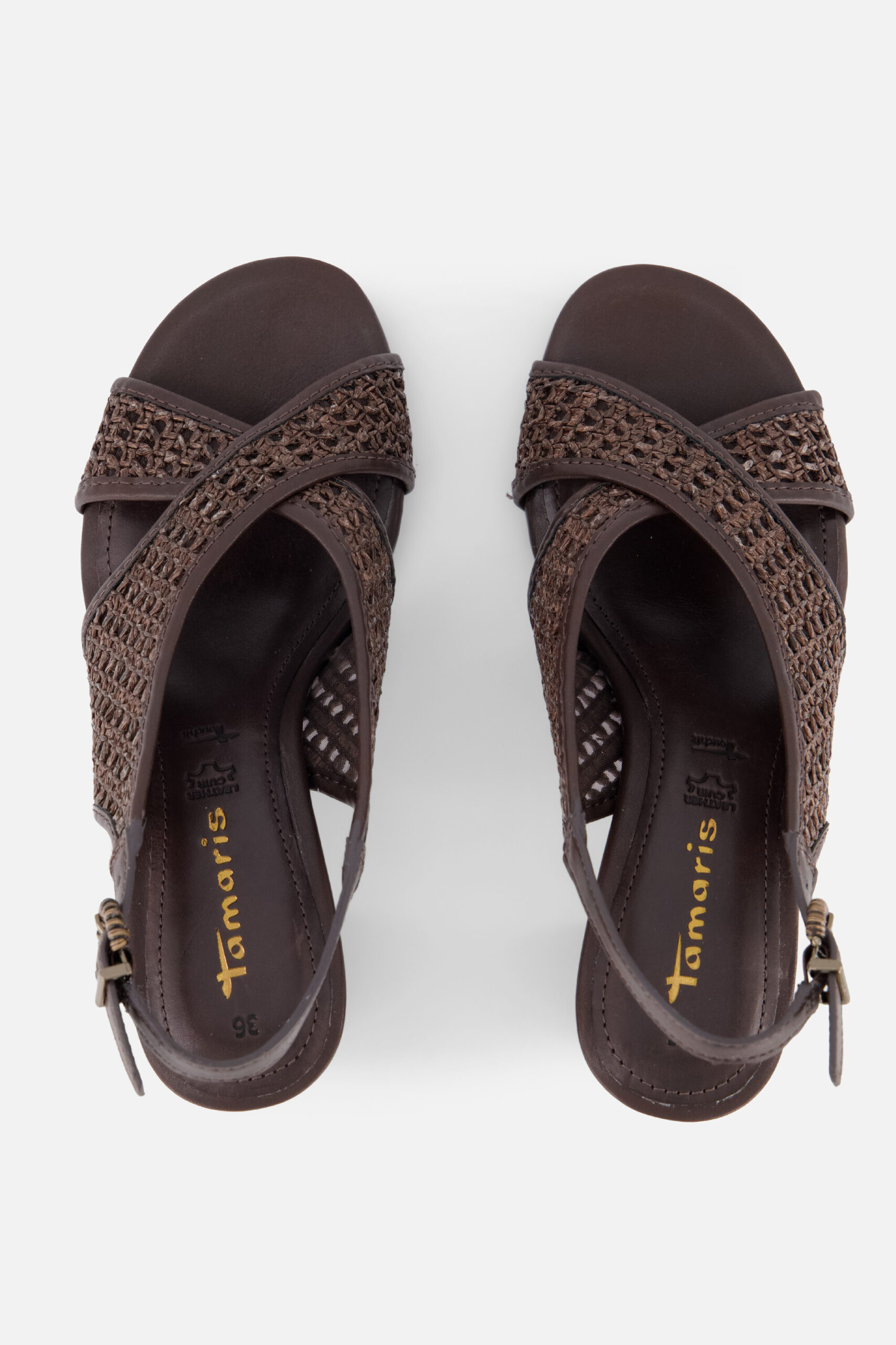 Tamaris Sandalen Met Hak bruin Raffia - Image 3