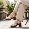 Tamaris Sandalen Met Hak wit Suède