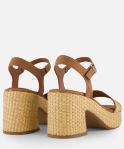 Alternative view of Tamaris Sandalen met hak cognac Textiel