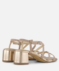 Alternative view of Tamaris Sandalen met hak goud Textiel