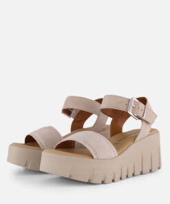 Tamaris Sandalen met hak taupe Suede