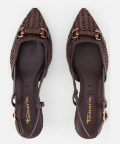 Alternative view of Tamaris Slingback Met Hak bruin Raffia