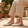 Tamaris Slingback wit Textiel