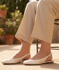 Tamaris Slingback wit Textiel