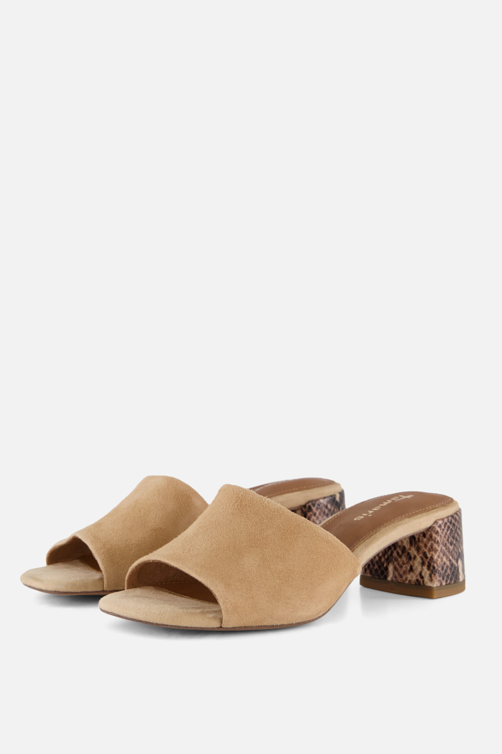 Tamaris Slippers Met Hak beige Suède - Image 2