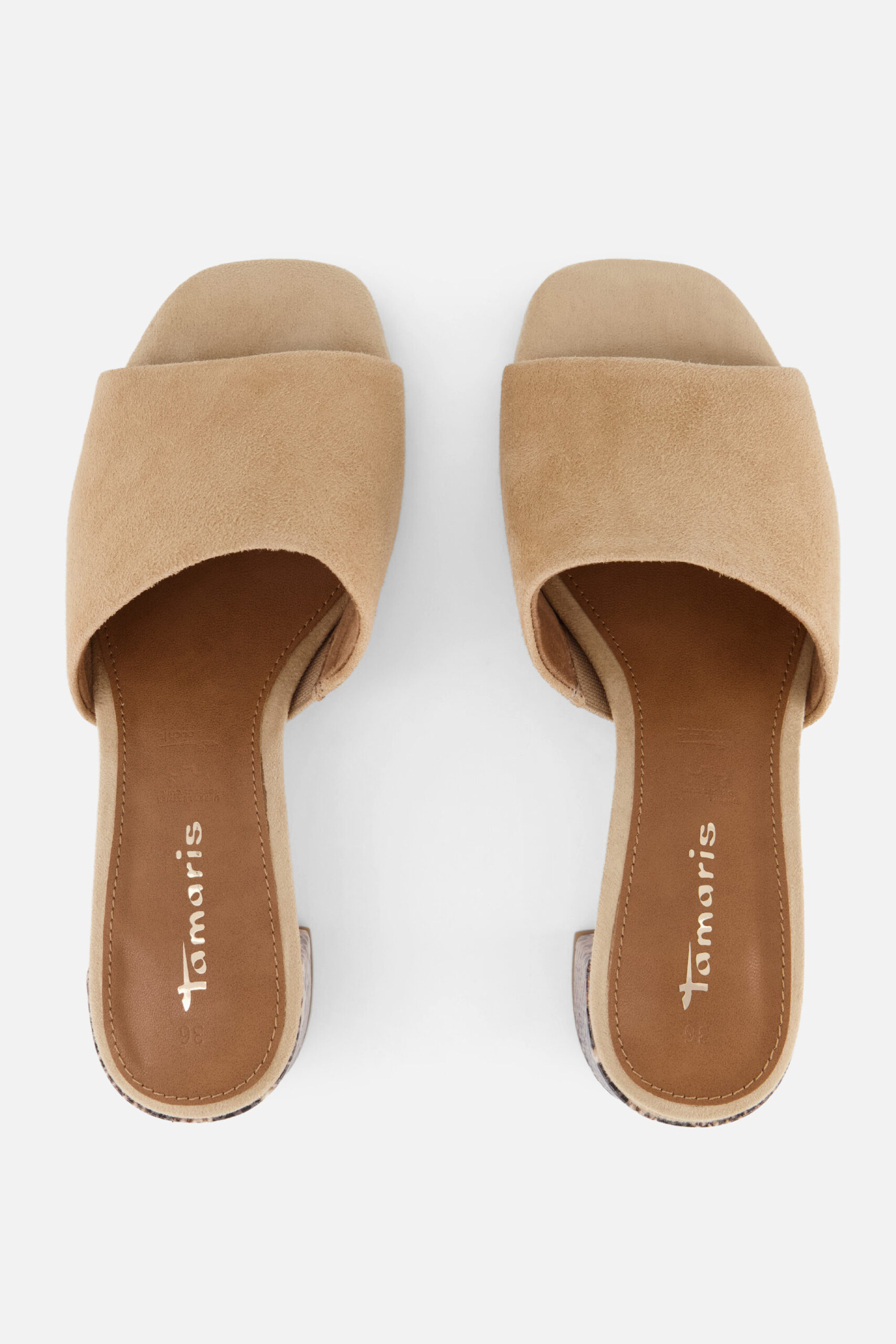 Tamaris Slippers Met Hak beige Suède - Image 3