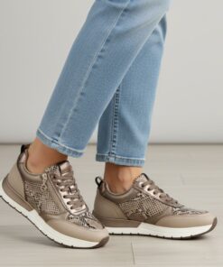Tamaris Snake Sneakers taupe Synthetisch