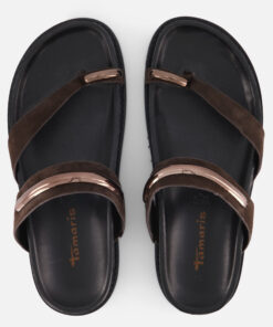 Alternative view of Tamaris Toe Loop Slippers bruin Suède