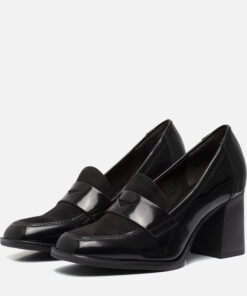 Tamaris Trotteur Pumps zwart Textiel